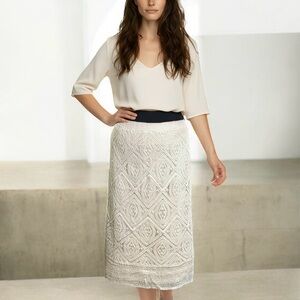 Ultra Pink Women’s Crochet Beige Maxi Skirt size Large